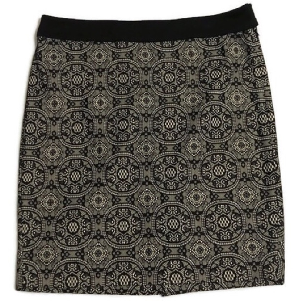 The Limited Black and Cream Lace Pencil Skirt Size 14
